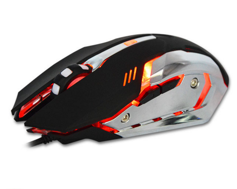 2400DPI 6D Colorful breathing light CF / DOT USB wired gaming mouse